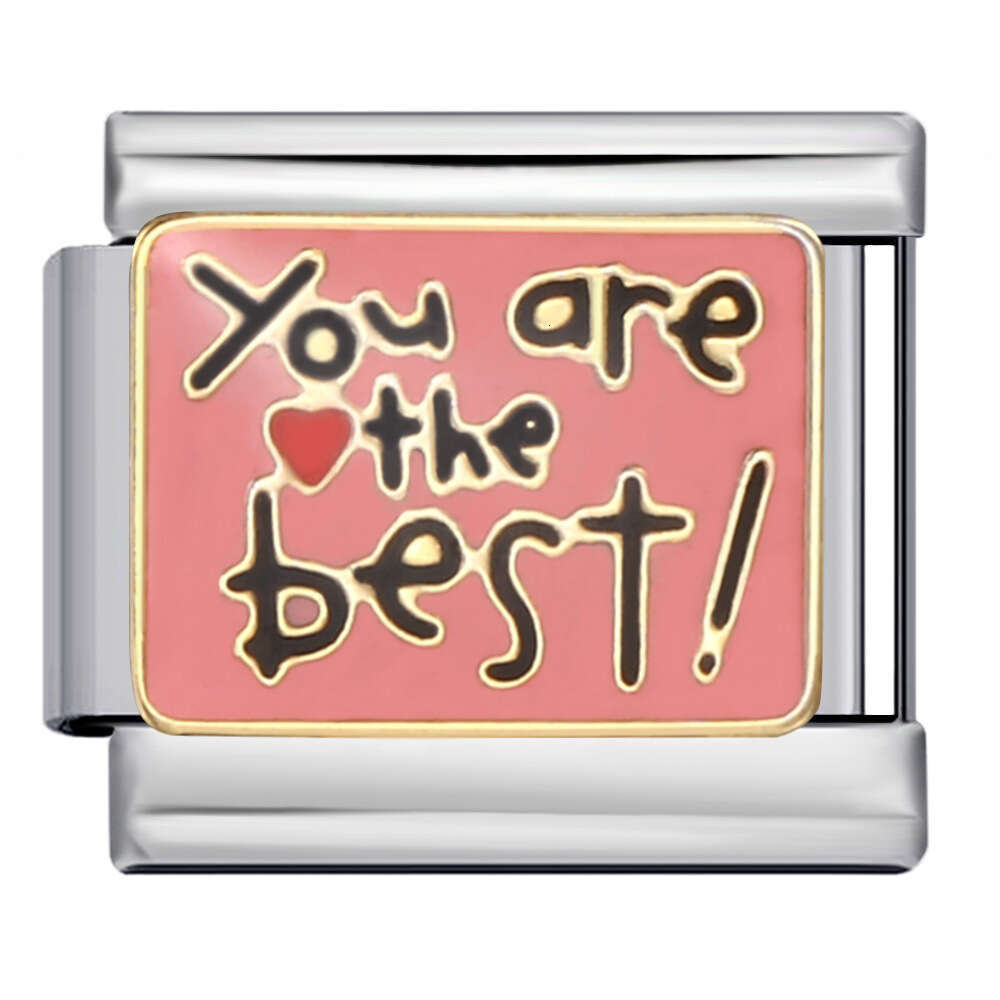 New Valentine's Day Elements Bead Welding Enamel Cartoon DIY Fashion Bracelet Italian Charm Links Fit 9Mm Bracelet Jewelry DIY Making Gifts