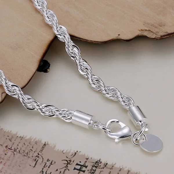 925 Sterling Silver Chain Exquisite Twisted Bracelet Fashion Charm Chain Women Men Solid Wedding Cute Simple Models JewelryX240913