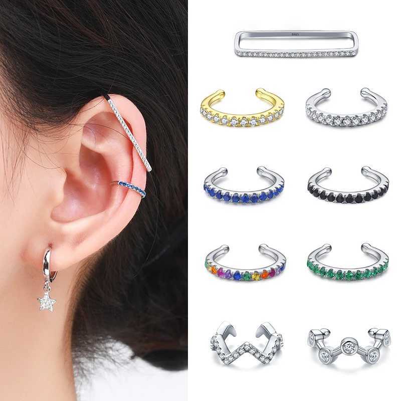 MODIAN 1 Piece Rainbow Ear Clips 925 Sterling Silver Fashion Unique Tiny Cuff Earrings For Women Girl Fine Jewelry AccessoriesX240913