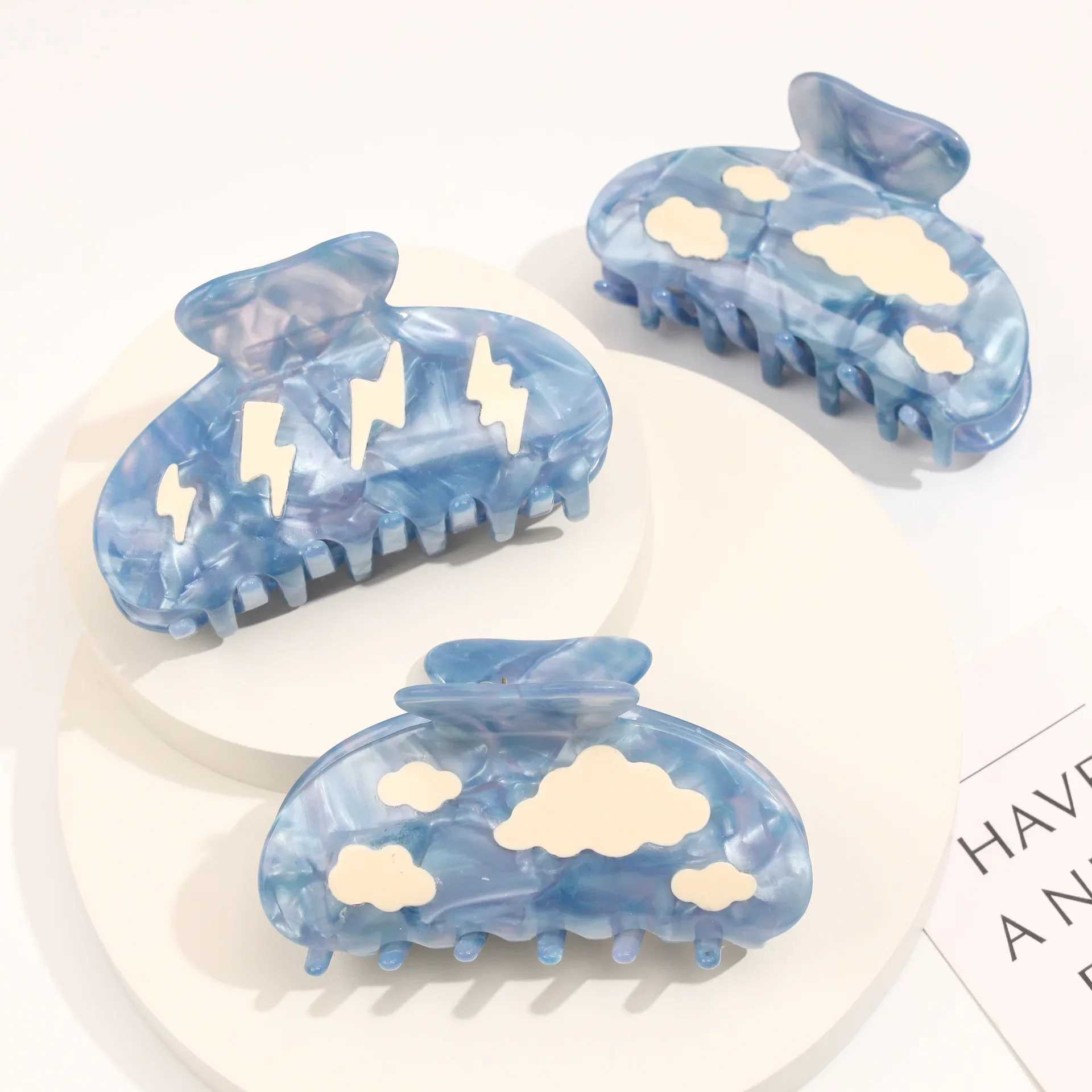 Muweordy Acetate Hair Clips Cartoon Hair Claw Clips Popular Hair Catch Hair Clip With Clouds Hair Accessories For WomenX240912