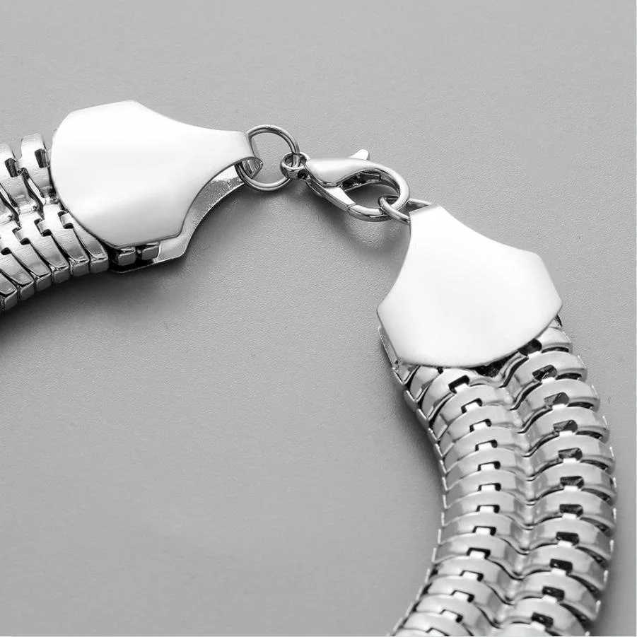 Korean Fashion Cuban Chain Men Bracelet Classic Stainless Steel Chain Bracelet for Men Women Party Jewelry Gift Pulsera HombreX240913