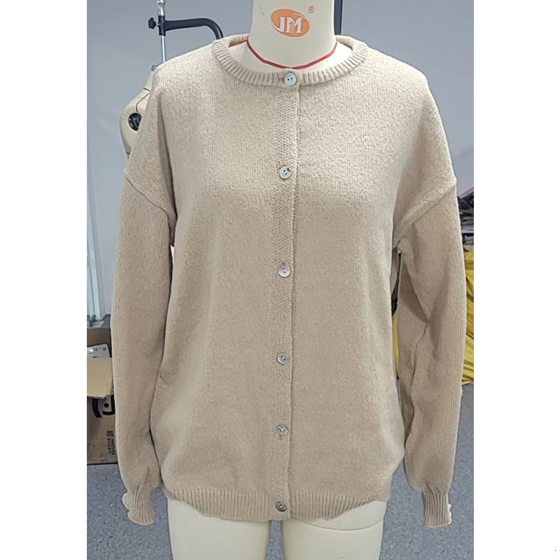 Women's long sleeved knitted cardigan sweater lantern sleeve oversized women's top