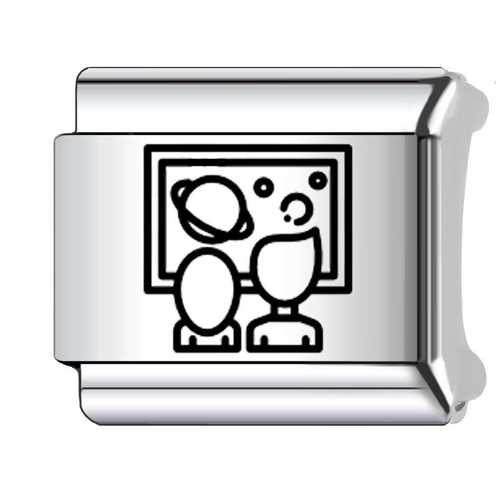 2024 New Women's Gift Classic pattern Italian Charms Links Beads Fit 9Mm Stainless Steel Bracelet DIY Making Jewelry