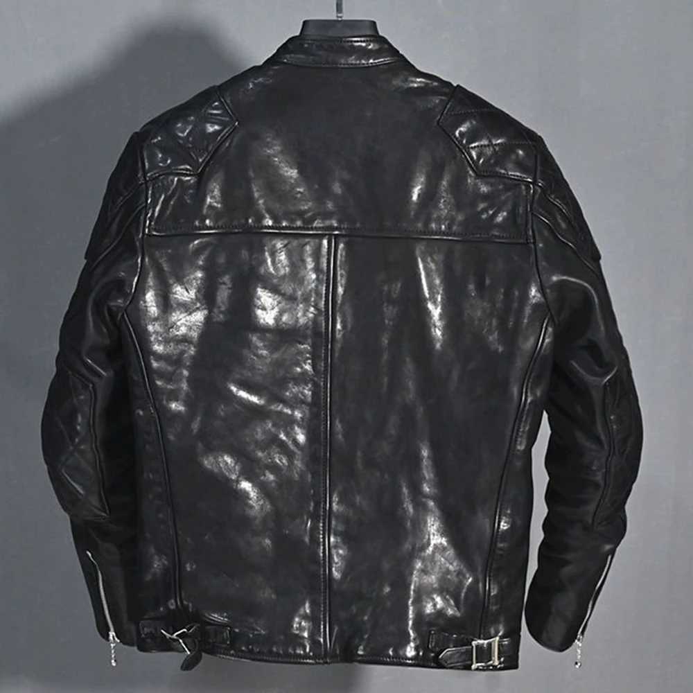 Mens Smart Jacket Autumn And Winter Retro Niche Stand Collar Motorcycle Pu Leather 2023 Trendy And Handsome Versatile JacketX240913