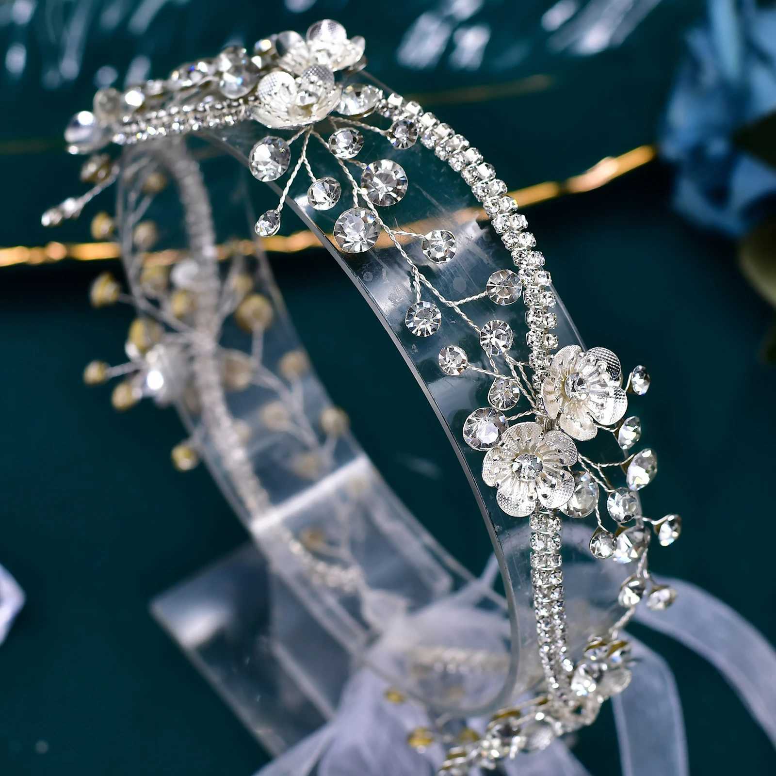 Elegant Bridal Headband Crystal Alloy Flower Bride Headpiece Wedding Hair Accessories Woman Headdress for Party HP573X240913