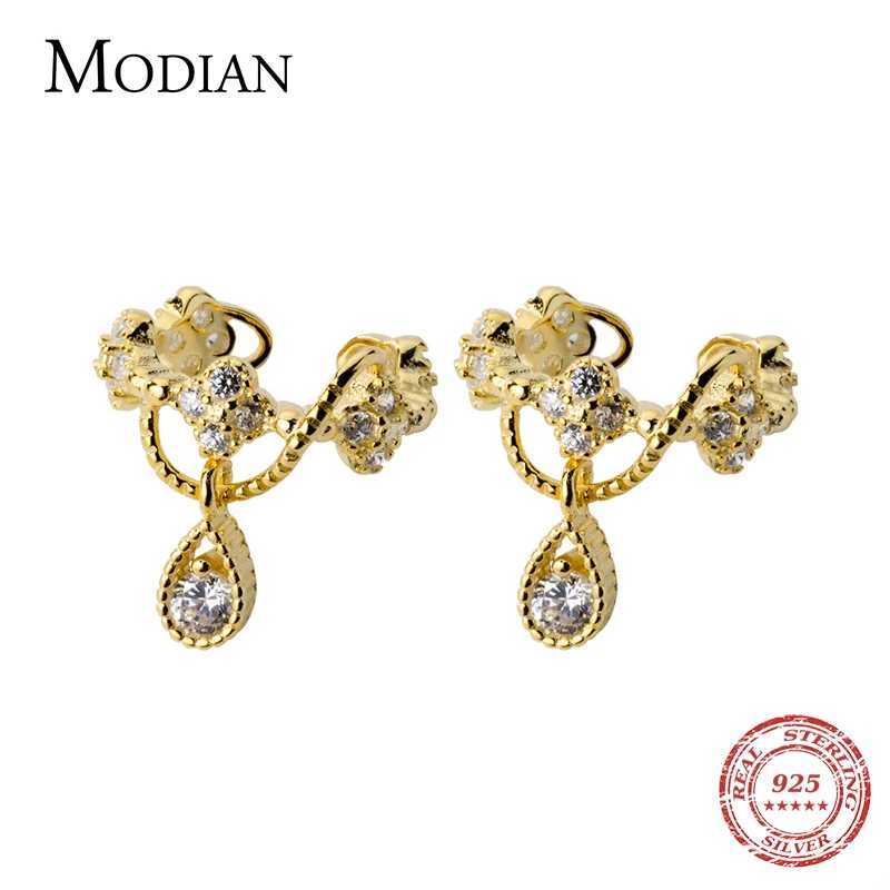 Modian Sparkling Zircon C-Shape Noble Clips Earring for Women Fashion 925 Sterling Silver Earring Fine Jewelry Dont Pierced EarsX240913