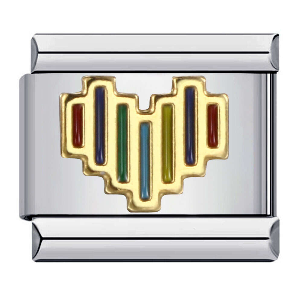 Rainbow Love Bead Elastic DIY Bracelet Accessories Italian Charm Links Fit 9Mm Bracelet Jewelry DIY Making Gifts