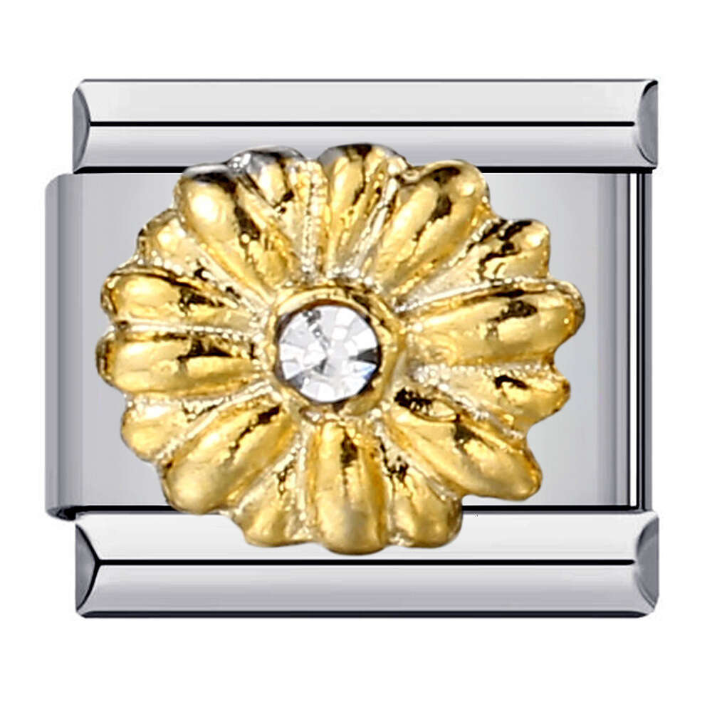 Wer Titanium Steel Drip Oil Welding Pattern Module Italian Charm Bracelet Links Stainless Fit 9Mm Jewelry DIY Making Gifts