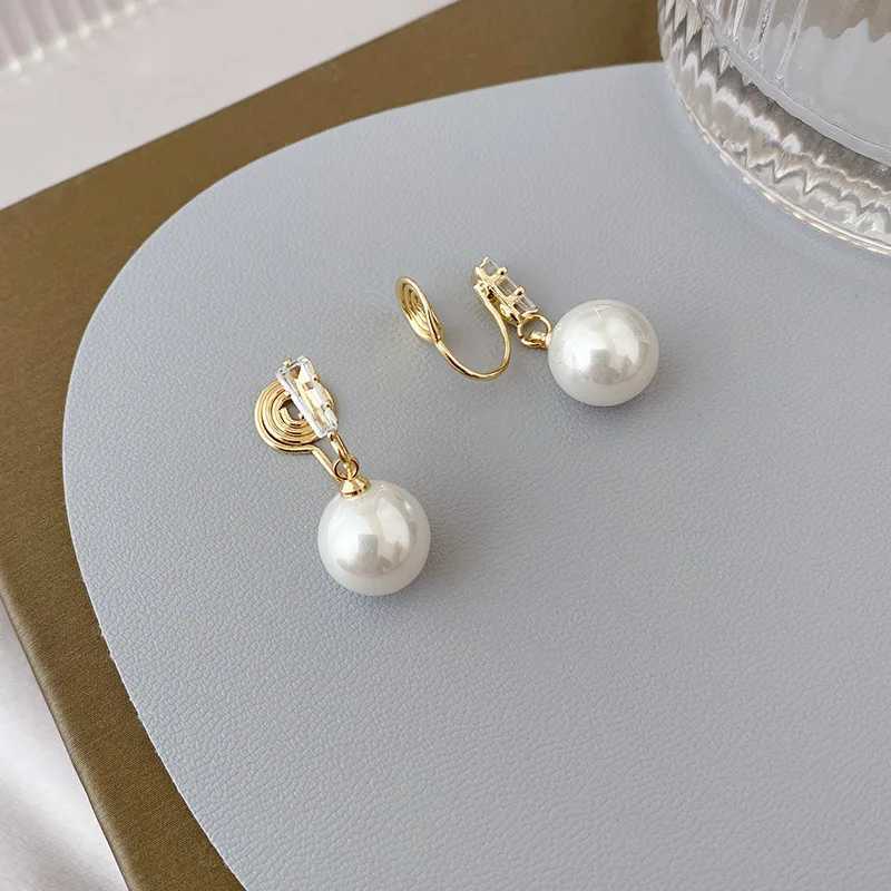 Long Tassel Simulated Pearl Clip on Earrings for Women Gift Bijoux Non Pierced Korean Gold Color Pendientes boucle doreilleX240913