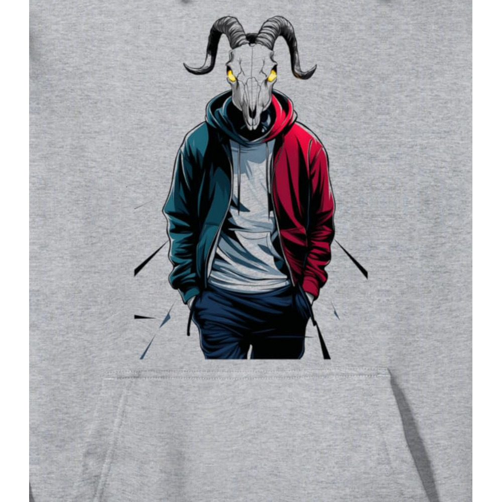 Hoodie for Mens Womens Goat Skull Streetwear Cool Graphic Design for Men Pullover Hoodie Graphic Hoodies sweatshirt Pullover Long Sleeve