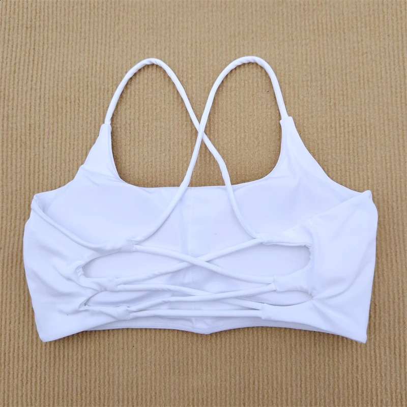 Sexy yoga beautiful back cross shoulder straps gym womens sports bra topnotch fashion girls fitness vest soft comfortable and elastic 240913