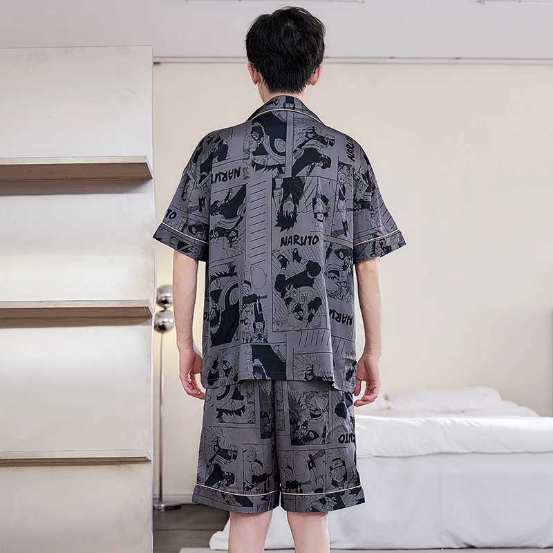 2024 Summer Men Pyjamas Cute Pajamas Sets Nightwear Big Boys Sleepwear Student Pyjamas Night Suit Pijamas Plus Size Top Homewear Y240913