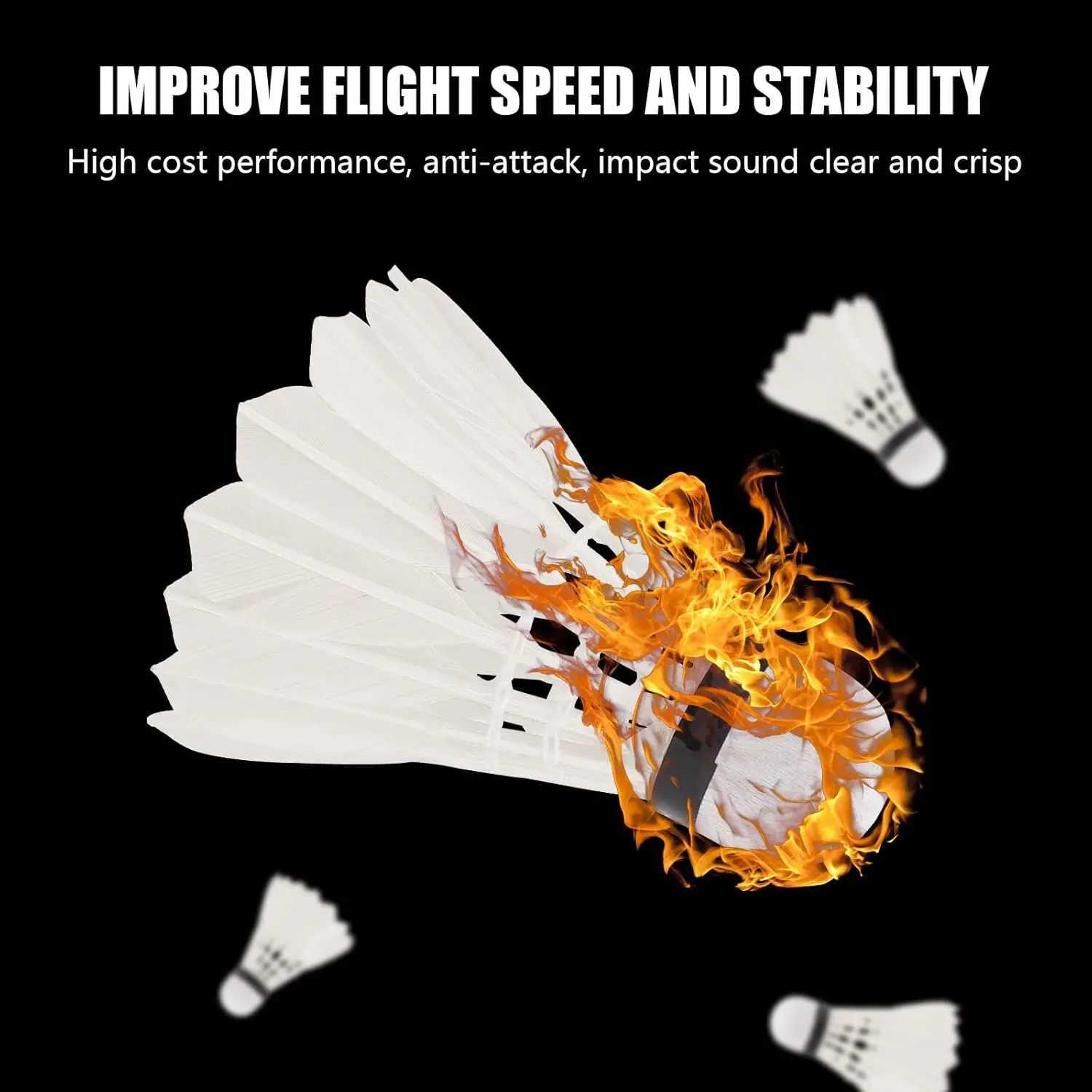 Badminton Shuttlecocks 12 Pcs Professional Duck Feather Durable Training Badminton Balls Feather Ball with Great Stability Y240912