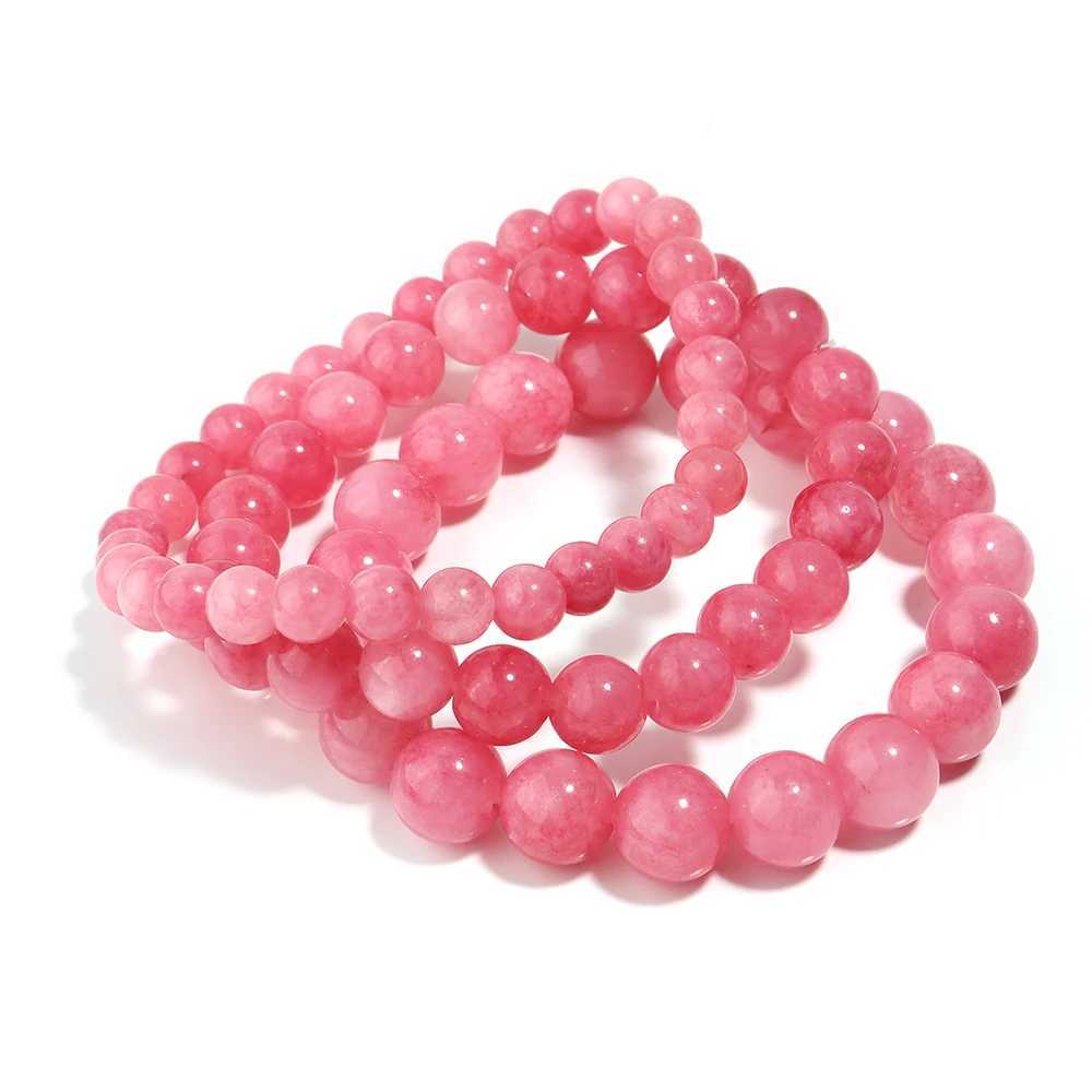 Pink Chalcedony Bead Bracelet Suitable for Women Optimized with Natural Stone Beads Yoga Meditation Jewelry Gift for Girlfriend W240913