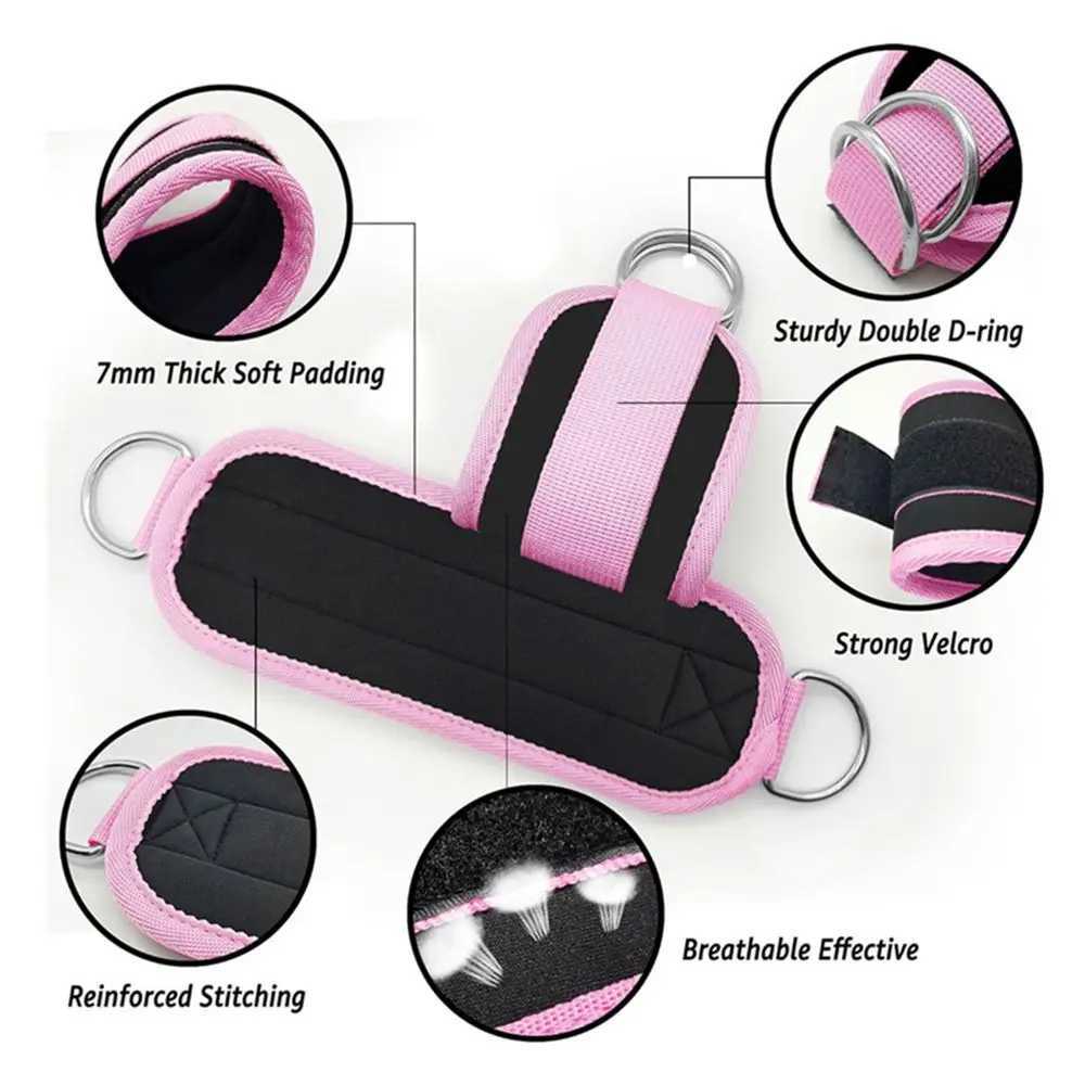 Comfortable Adjustable Padded Ankle Wrist Cuffs Fitness Ankle Straps D-Ring Support Cuffs Gym Leg Strength Workouts With Buckle Y240913