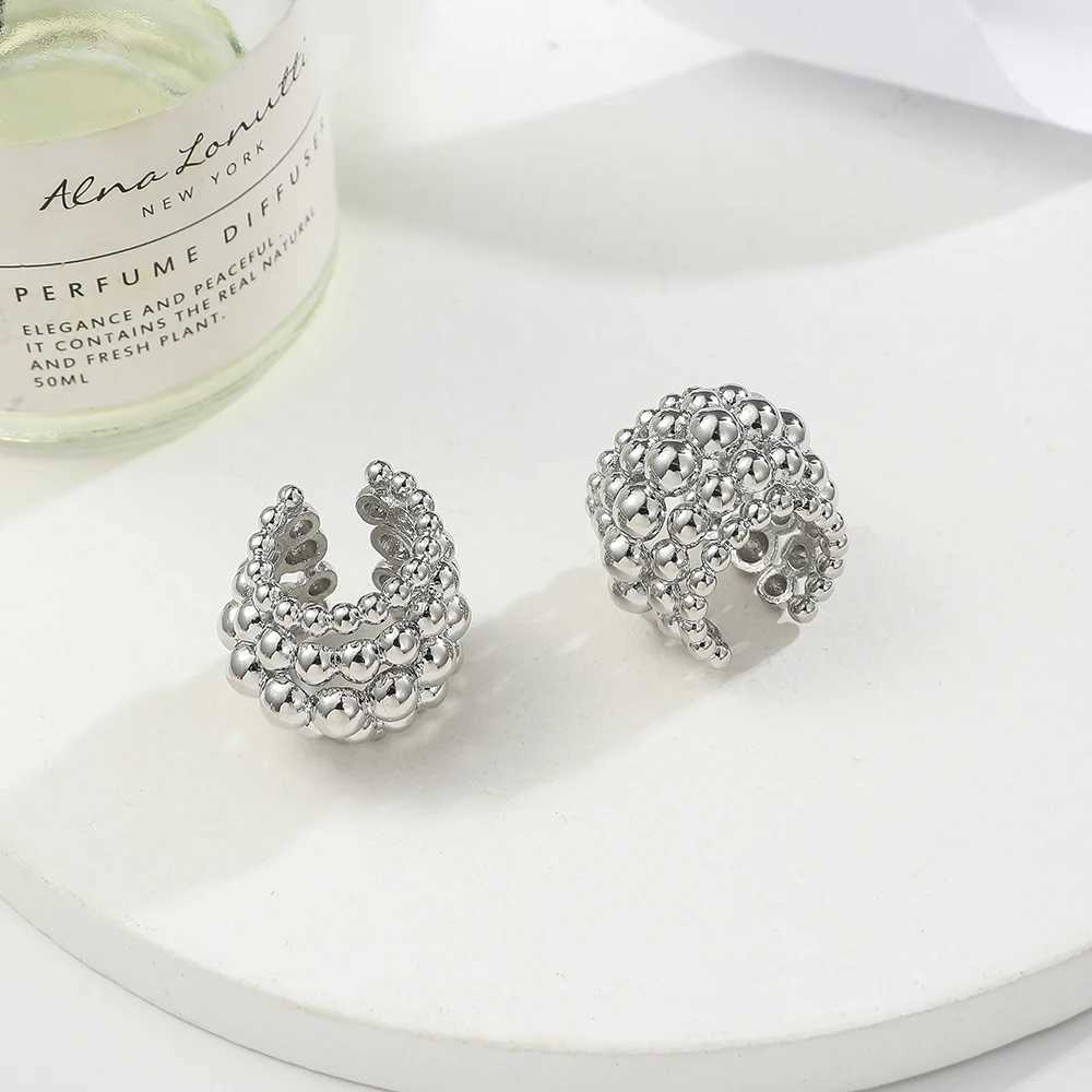 BenS C shape Ear cuffs for women big small beads clip on earring Hip Hop style No Pierced earrings Fashion jewelry wholesale E47X240913