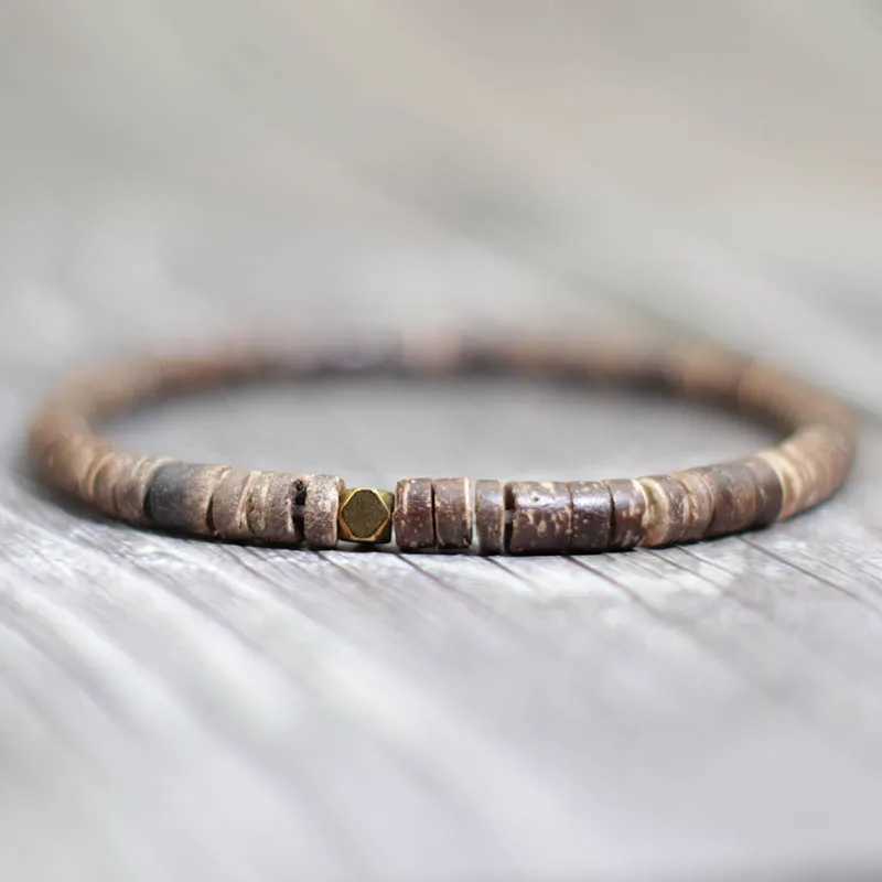 4mm Small Seed Bead Bracelet Natural Weathered Stone Agate Wood Bracelet Mens Yoga Bra Meditation Jewelry Gift Pulsera W240913