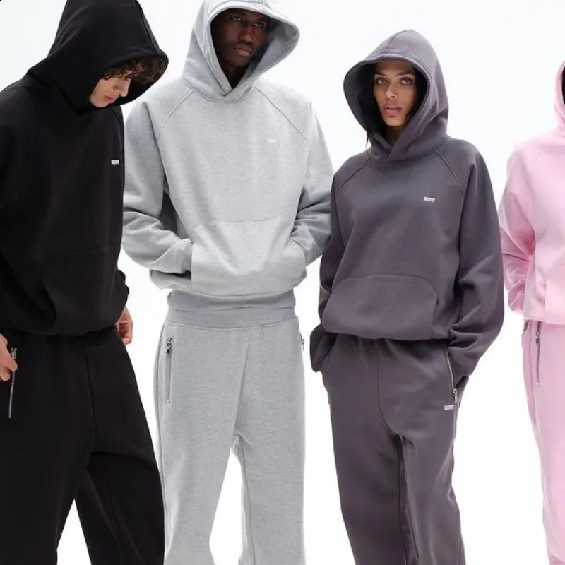 Fashionable winter couple Y2k hoodie 2-piece printed jacketelastic pants full zipper sportswear oversized retro set 240912