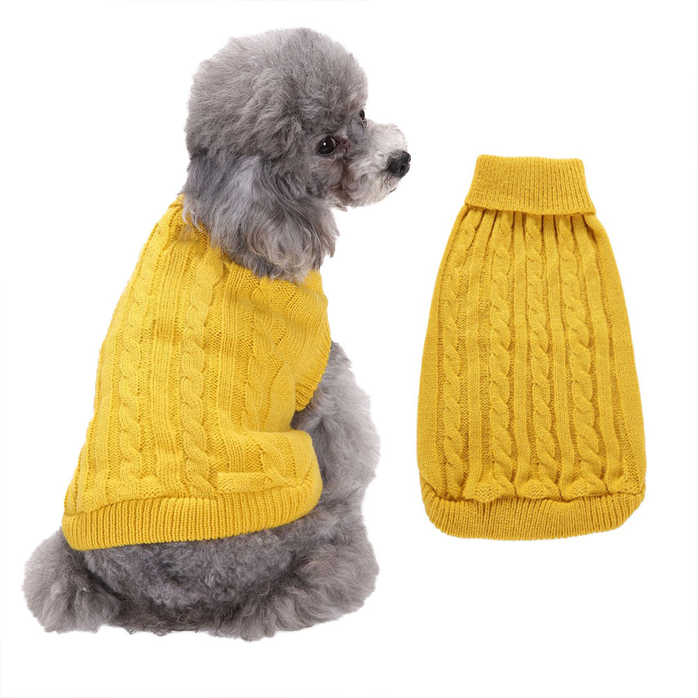 Solid Color Dog Sweater Winter Warm Dog Clothes For Small Large Dogs Puppy Cat Vest Chihuahua French Bulldog Outfits Pet Costume
