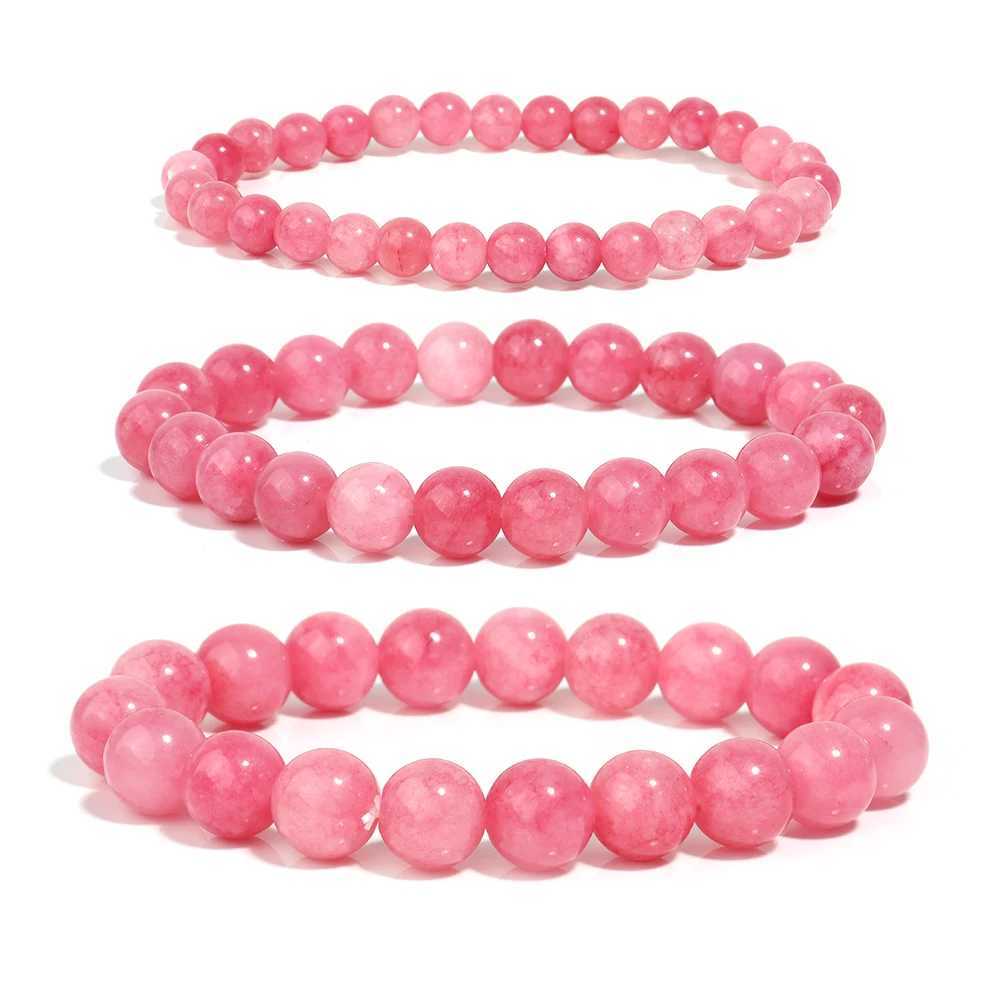 Pink Chalcedony Bead Bracelet Suitable for Women Optimized with Natural Stone Beads Yoga Meditation Jewelry Gift for Girlfriend W240913