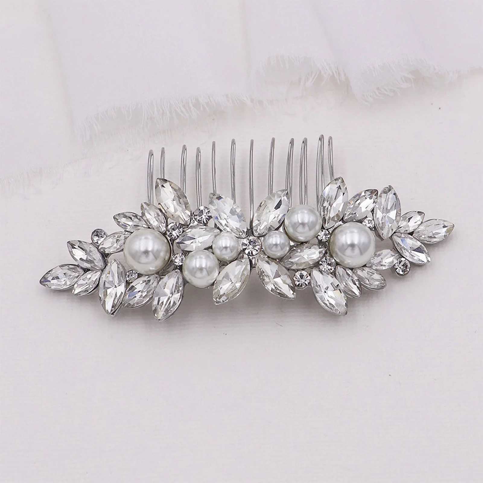 Bridesmaids Hair Comb Silver Gold White Pearls Comb Barrette with Pearls for Women Princess Wedding Party Favors AccessoriesX240913