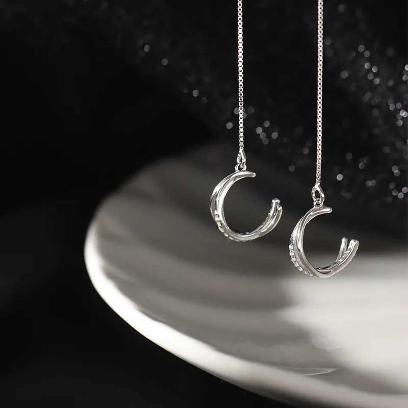 MOVESKI 925 Sterling Silver Korean Simple Ear Chain Ear Bone Clip Earrings Women Fashion Wedding Party Jewelry GiftX240913