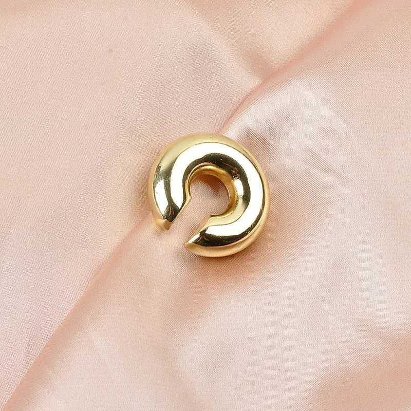 Punk Non Piercing Chunky Round Circle Clip Earring for Women Gold Color C Shape Ear Cuff Stud Tube Thick Earclips Jewelry GiftsX240913