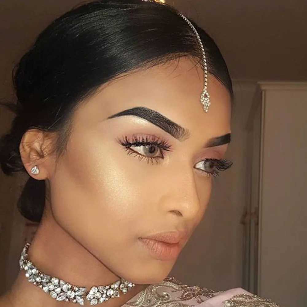 Stonefans Geometric Forehead Chain Women Indian Wedding Jewelry Designer Rhinestone Headband Hair Accessories Bride Trends 2023X240913