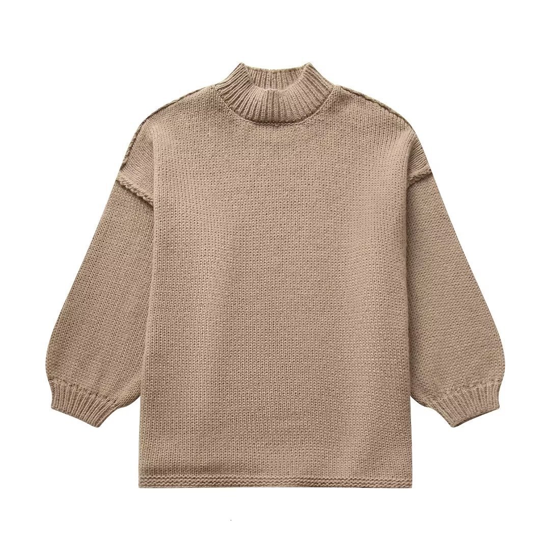 2024 women's autumn and winter simple new style temperament thin round neck knitted pullover sweater