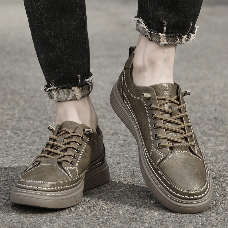 Autumn Spring Hot Selg Genuine Leather Casual Simple Sports Mountaineering Men's Commuting Work Shoes 00e0