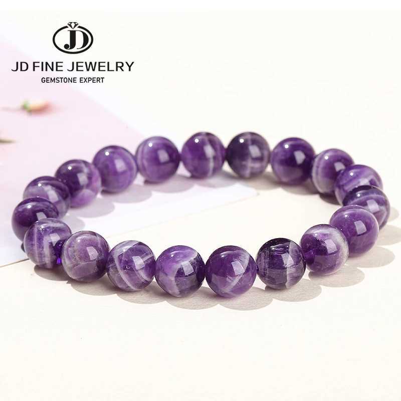 JD Natural Dream Lace Amethyst Stone Bead Bracelet Womens Amethyst Quartz Energy Bead Spiritual Healing Bracelet Jewelry Gift W240913