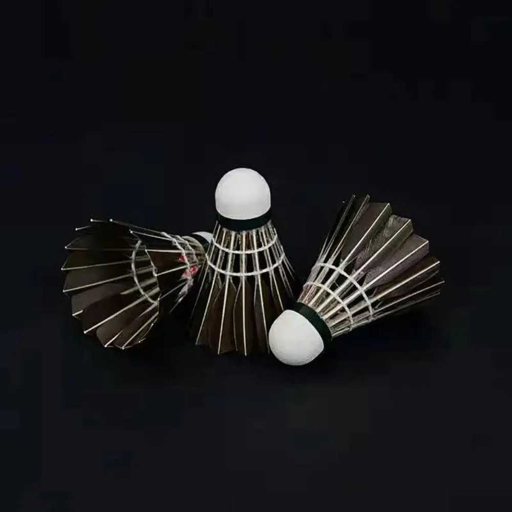 3/6/12Pcs Professional Badminton Shuttlecock Black Goose Feather Badminton Shuttlecock Training Sport Badminton Ball Y240912