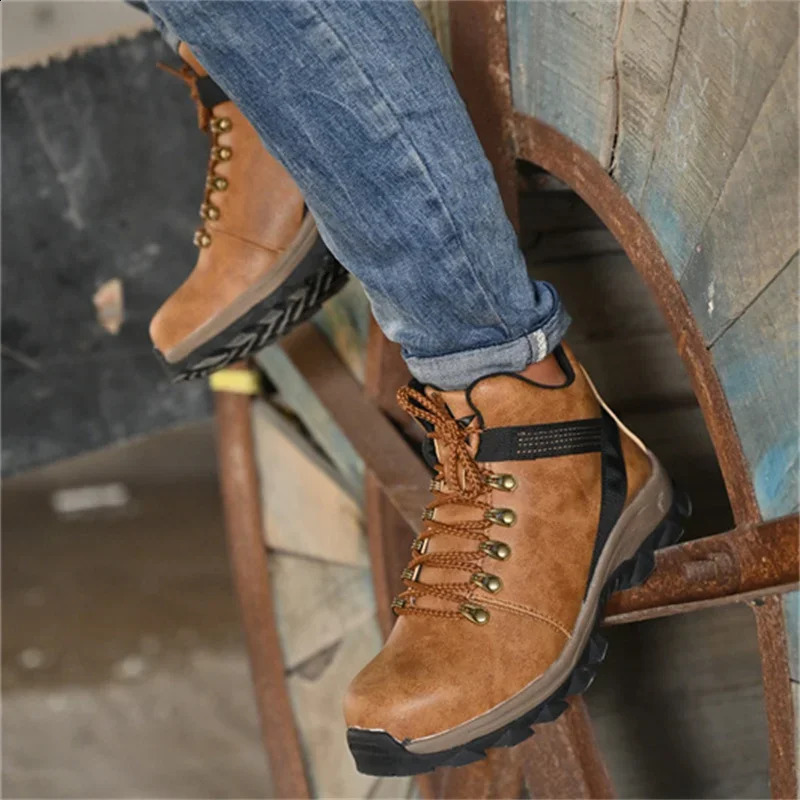 Waterproof Safety New Anti-puncture Steel Working Sneakers Indestructible Work Botas Security Shoes Men Boots 240904