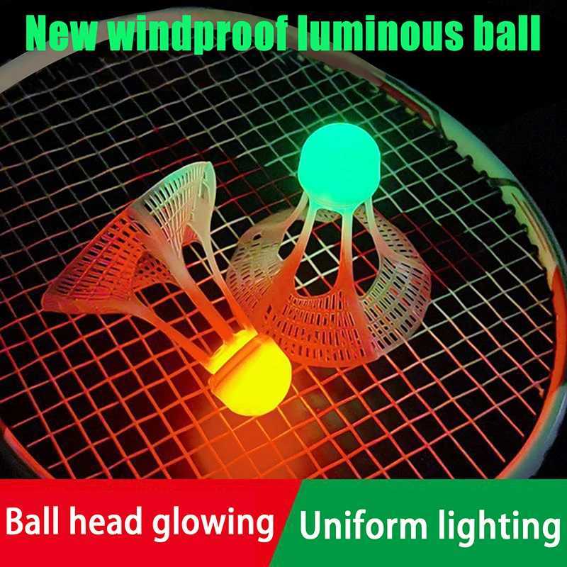 1pcs Outdoor Windproof Badminton Luminous Badminton Accessories Fluorescent Shuttlecocks Super Resistant LED Badminton Ball Y240912