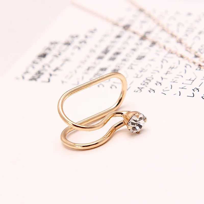 New Fashion Star Single Crystal Clip On Earrings for Women No Pierced Cartilage Ear Cuff Wrap Pendientes Party Wedding JewelryX240913