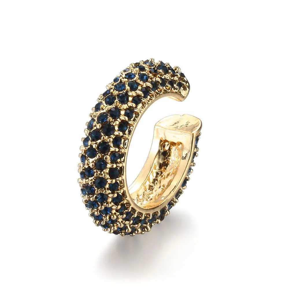 1PC Ear Cuff Earrings Punk Rhinestone Ear Wrap Clip Not Pierced C Shape Ear Clip Gold Silver Jewelry Earring Earcuffs FashionX240913