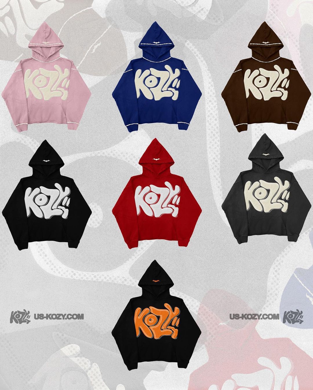 Men's Hoodies Foamed Letter Print Gothic Dark Y2K Hoodie Loose-Fitting