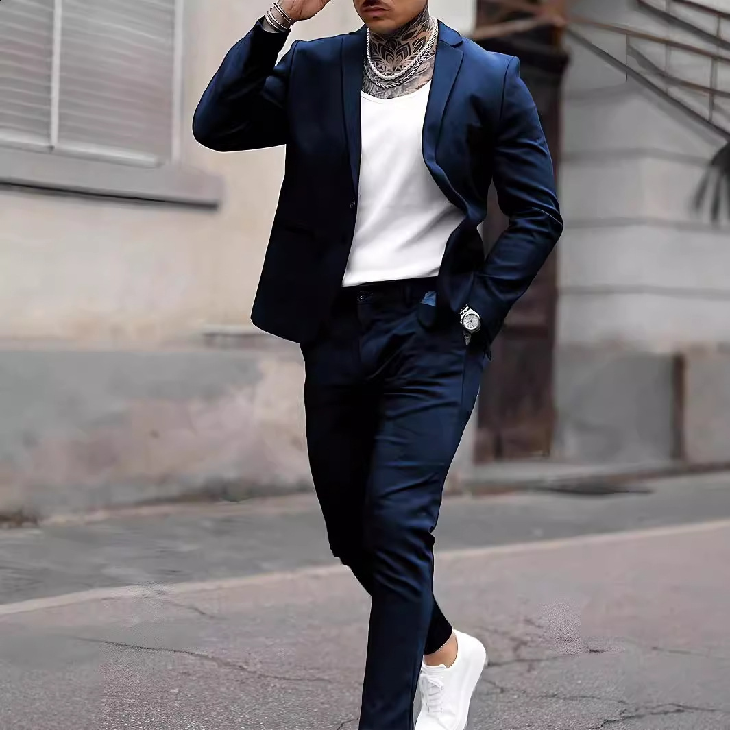 Men's Suits Blazers Arrival Slim Fit Male Suit Notched Lapel Groom Tuxedos Formal Business Men Suits 2 Pieces Blazer Pants Traje Hombre 230328