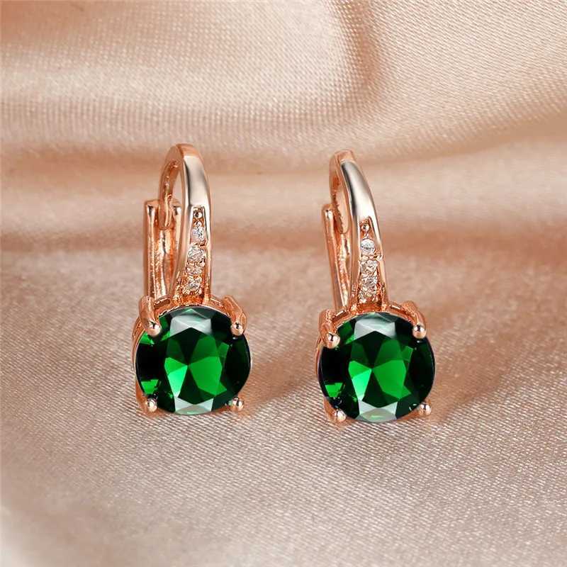 Cute Female Small Green Blue Purple Round Stone Clip Earrings Fashion Wedding Jewelry For WomenX240913