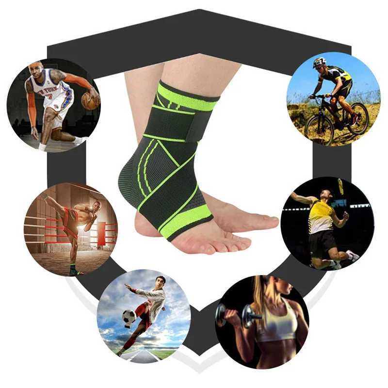 Adjustable Sports Ankle Brace Support Compression Ankle Protector Running Soccer Basketball Gym Ankle Stabilizer Bandage Strap Y240914