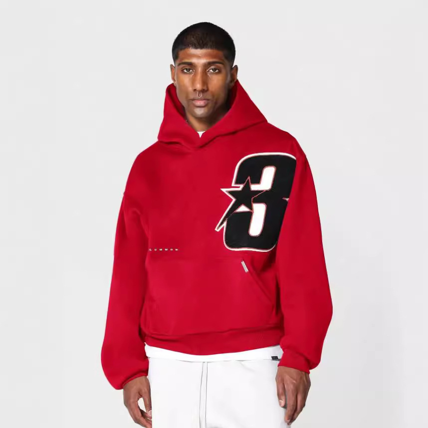 Men's Hoodies Number Star print Hoodie Oversized and Casual Sweatshirts for Fall/Winter