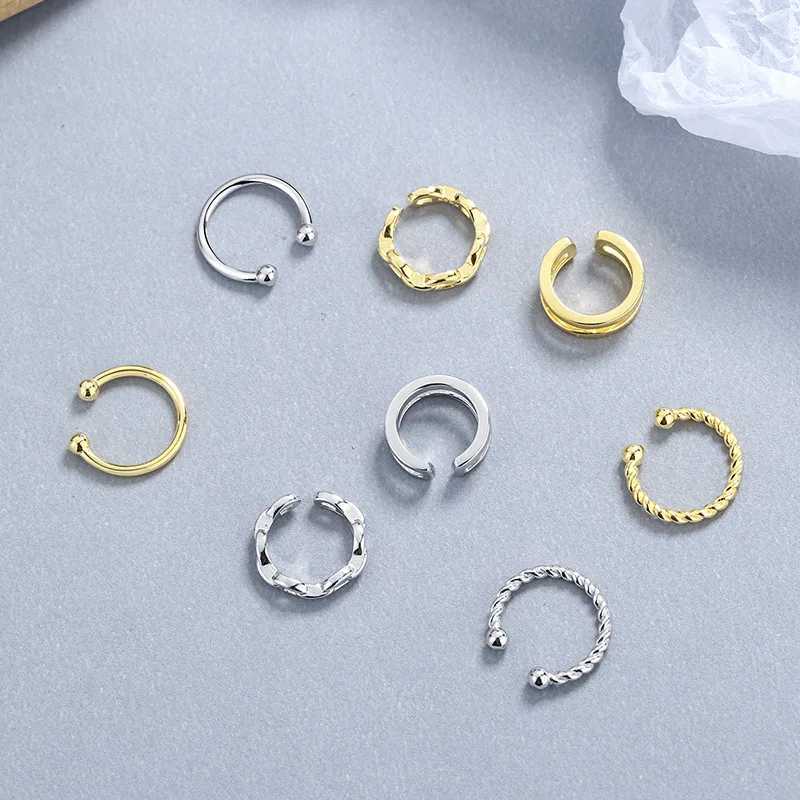 Korean style multi-style ear bone twist earrings 925 sterling silver trendy ear decorations tremella clip for women WholesaleX240913