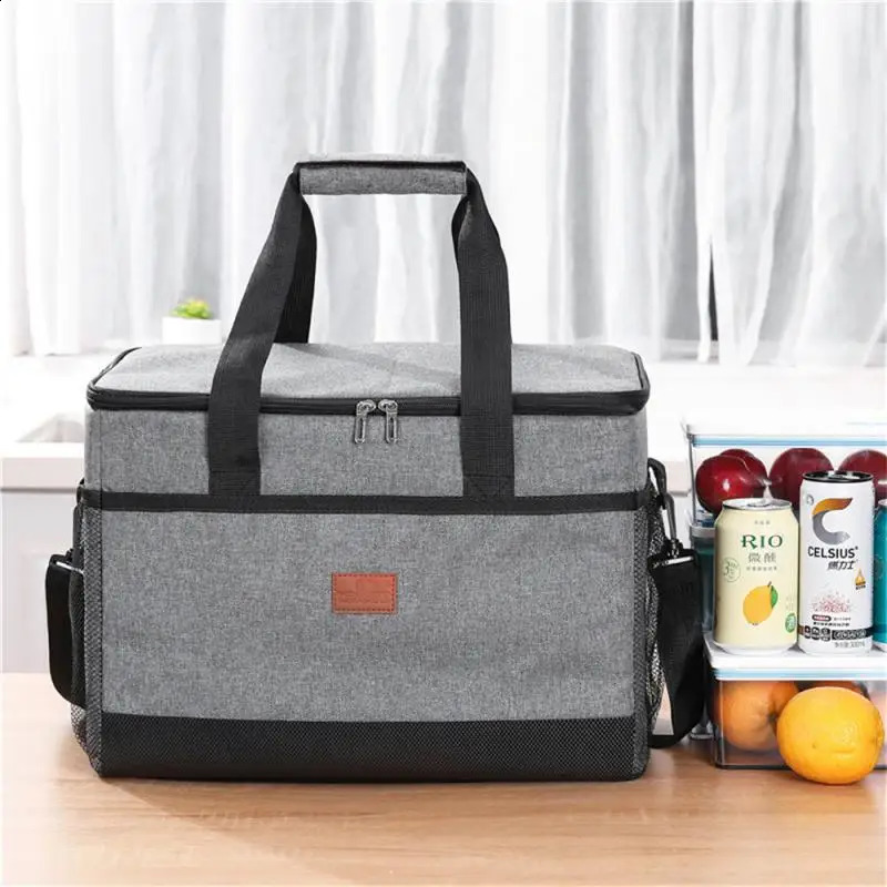 35L large capacity foldable cooler bag insulated picnic lunch outdoor travel camping barbecue family gathering 240910