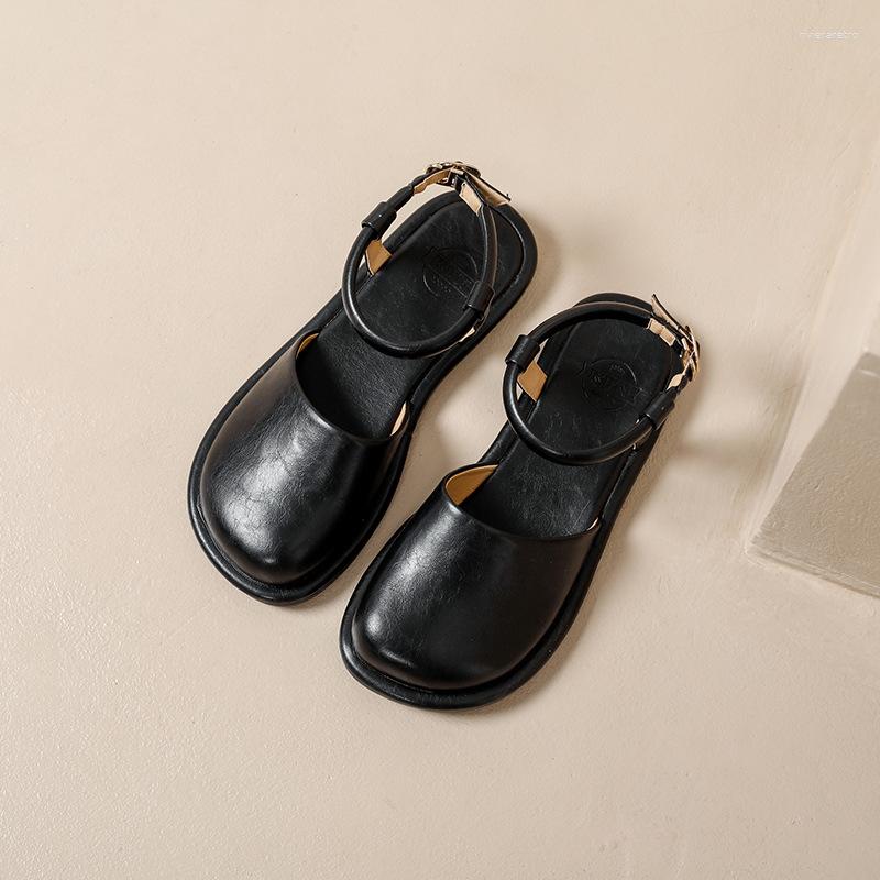 Sandals On Behalf Of The Hair Small Group Bung Head Back Empty Flat Mori Female Style Round With Soft Soled