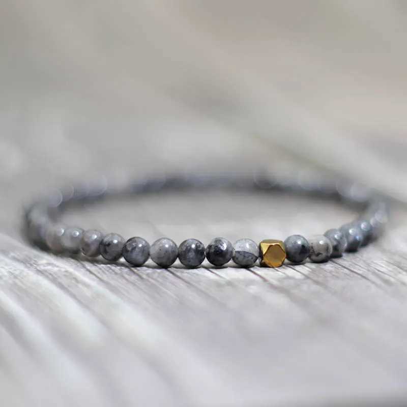 4mm Small Seed Bead Bracelet Natural Weathered Stone Agate Wood Bracelet Mens Yoga Bra Meditation Jewelry Gift Pulsera W240913