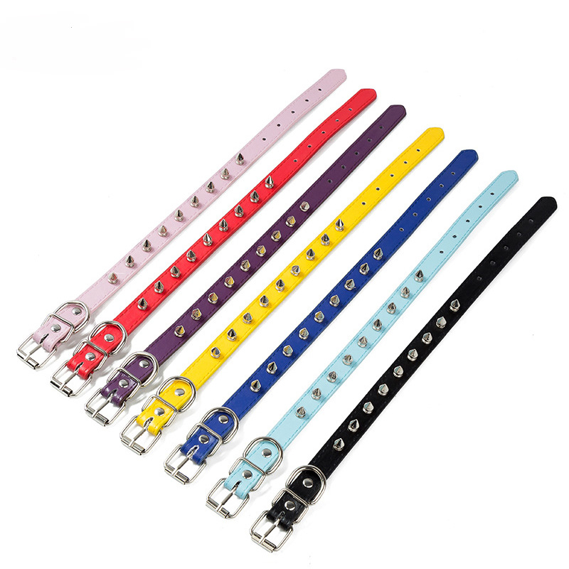 Spiked Studded Leather Dog Collars Pu For Small Medium Large Dogs Pet Collar Rivets Anti-Bite Pet Products Neck Strap