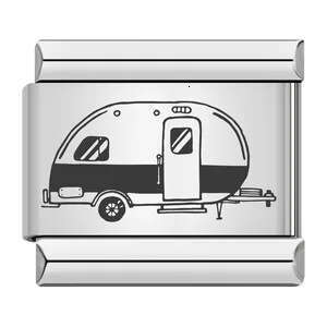 New Transportation Series Laser Carving Italian Module Stainless Steel DIY Fashion Bracelet Fit 9mm Bracelet Jewelry DIY Making Gifts