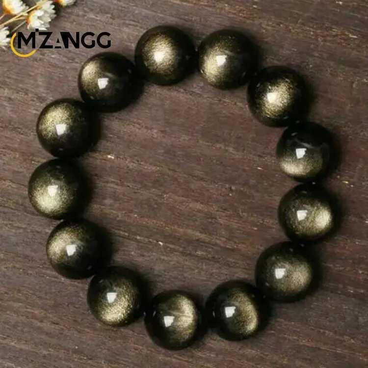 Natural Silver Obsidian Bracelet for Men and Women Model Double Cat Eyes Silver Obsidian Gold Obsidian Lucky Talisman Bracelet W240913