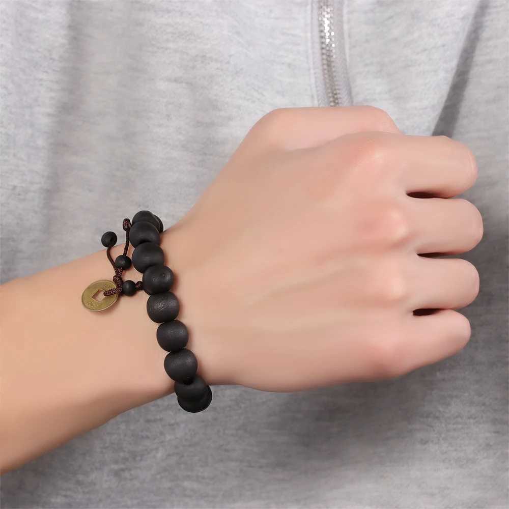 1Pc Wooden Bead New Buddha Bracelet Buddhist Bracelet Prayer Bracelet Copper Bead Womens Lucky Religious Bracelet Charm Jewelry W240913