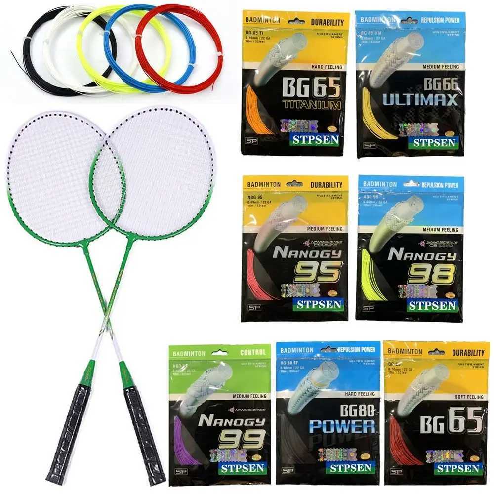 Random Color Badminton Racket String Tool Dia.0.7mm Length 10M Racquet Wire BG65 BG65Ti BG66ultmax Racquet Stringing Y240912